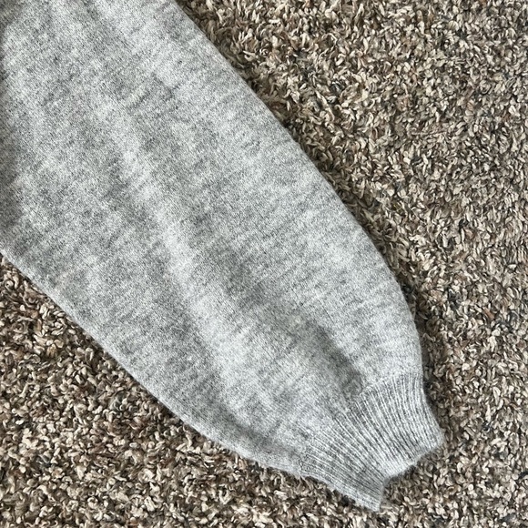 Kendall & Kylie Fuzzy Academia Gray Cropped Cardigan Sweater - Picture 3 of 6